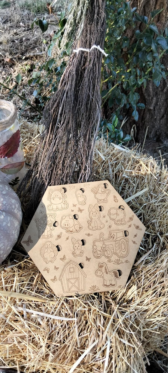 Puzzle animales hexagonal 