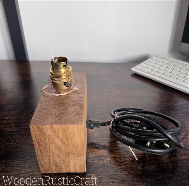 Solid Oak Bedside Lamp Base | Rustic Lamp Base