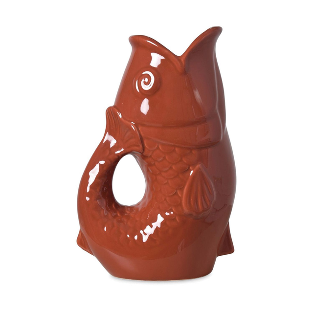 Vase pichet poisson GM terracotta