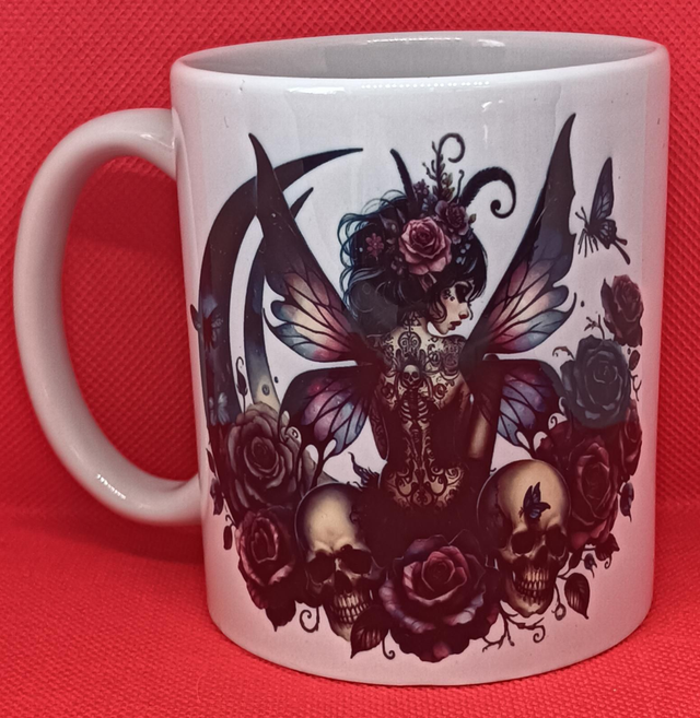 Custom Printed Gothic Tattoo Fairy Mug