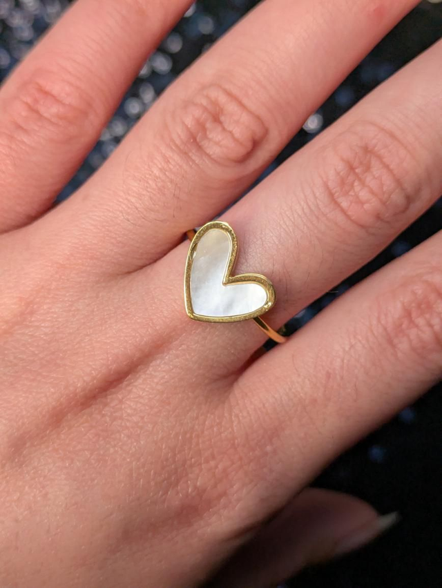 Bague nacre cœur 2