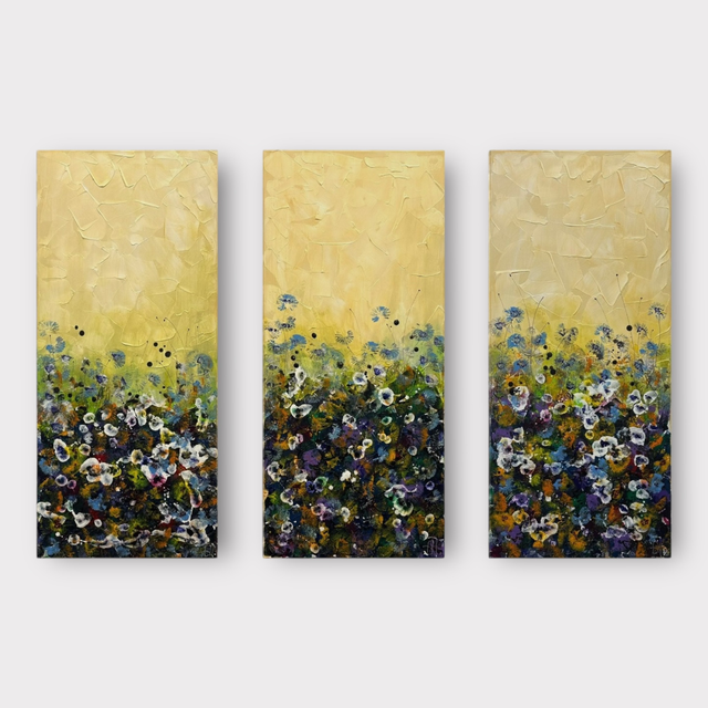Yellow Flowers - serie af 3 stk af Ovidiu Talpos