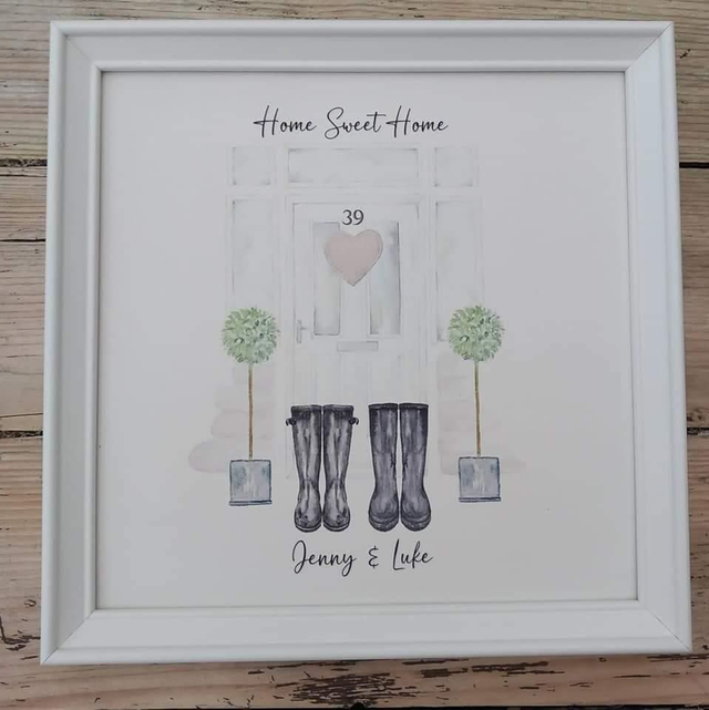 New Home welly print &amp; frame 
