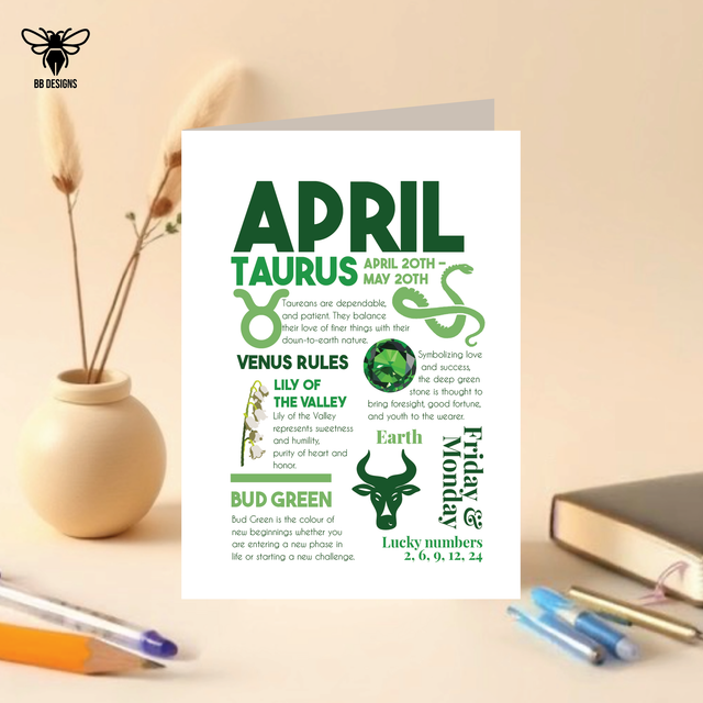 Taurus Zodiac Birthday Card