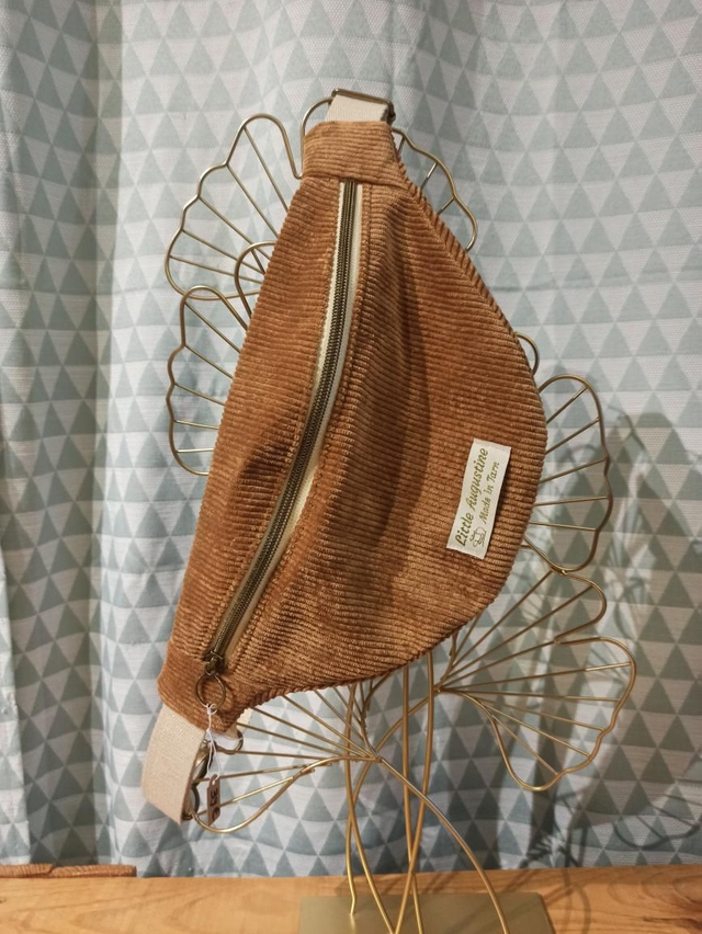 Sac Banane Velours Marron