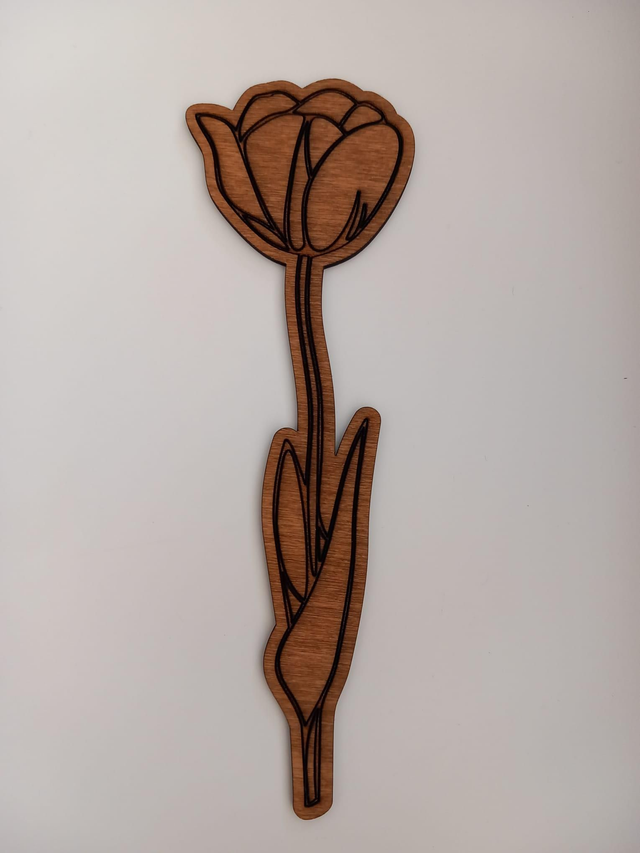 Marque-page en bois "tulipe"
