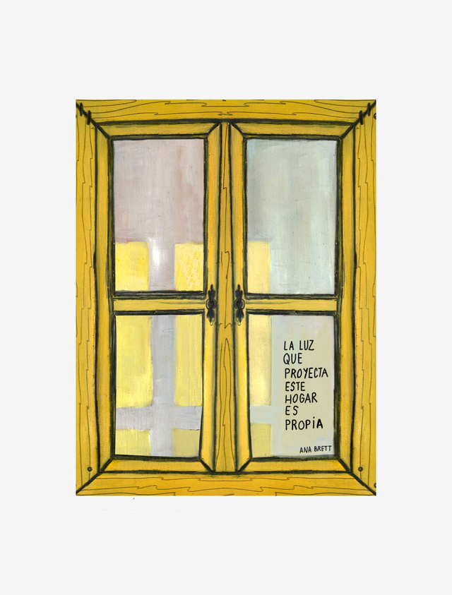 Postal ventana amarilla. Luz