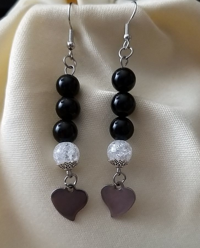 Fekete Onix fülbevaló