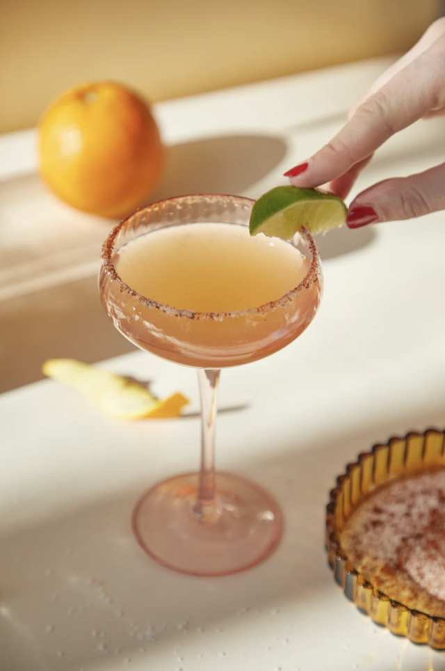 Ribbed Coupe Glass set of 2, available in 4 colours