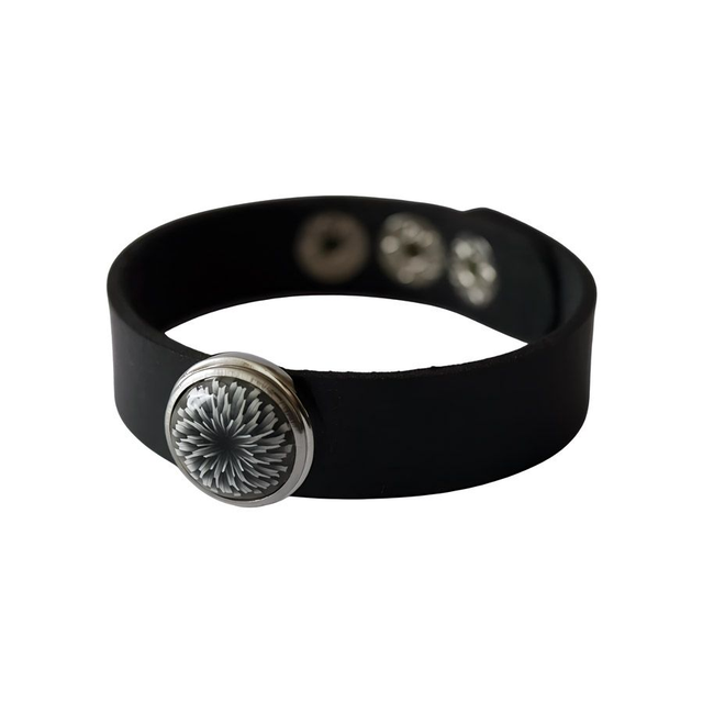 Bracelet femme homme cuir noir dahlia noir