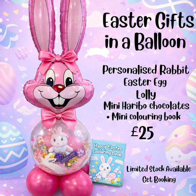 Giant filled Easter Pop Me Balloon