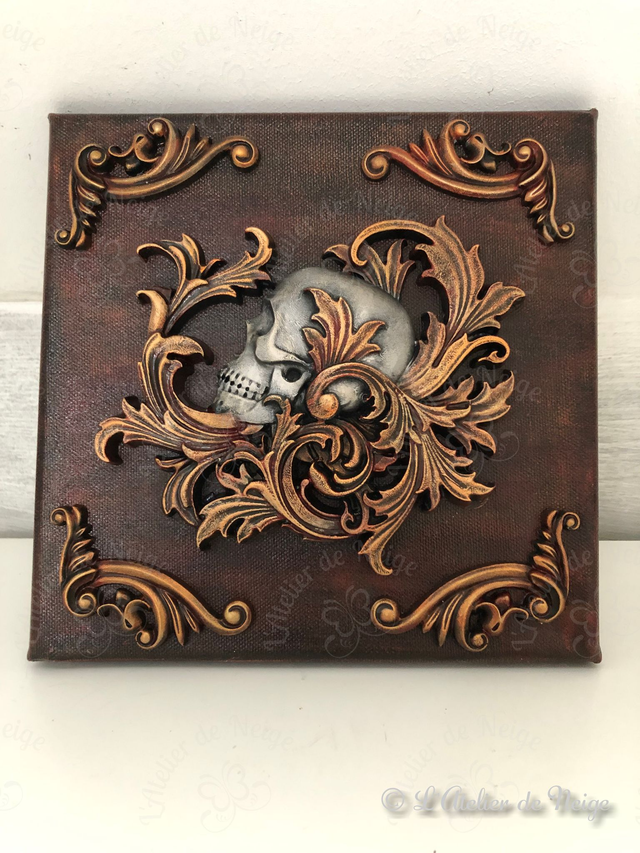 Tableau Volute Crâne Acajou