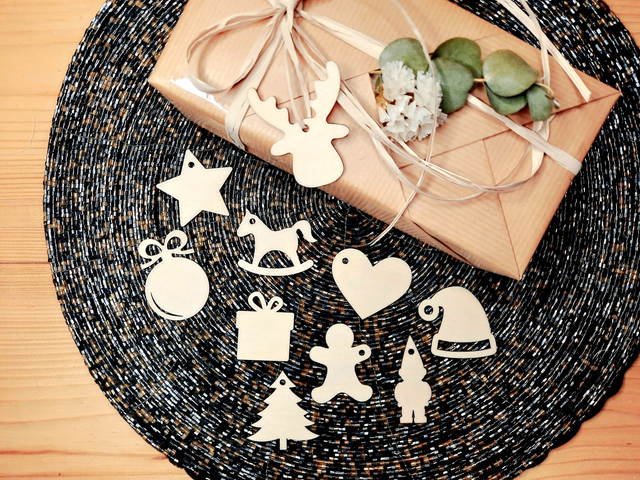 Lot de10 étiquettes cadeau réutilisables - Noël