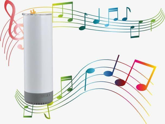 20 oz Buletooth Sublimation Printed Speaker Tumbler Straight Skinny Double Wall With Lid