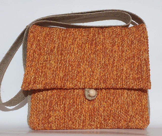 Handtasche gewebt orange