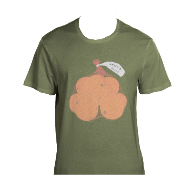 Illustrated Cotton T-shirt - Sweet Oranges
