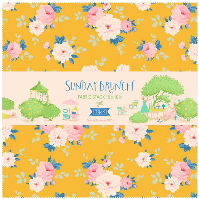 Fabric: Fabric Stack: Sunday Brunch: 25 x 25cm: Assorted: 40 Pieces