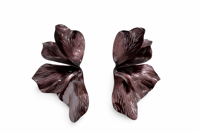 Pendientes pétalos marrón 