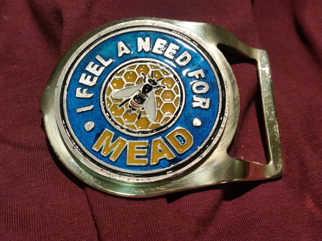I Feel a Need for Mead belt buckle