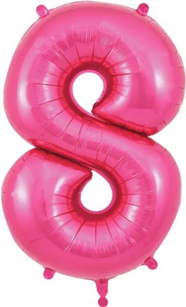 34" NUMBER 8 PINK FOIL