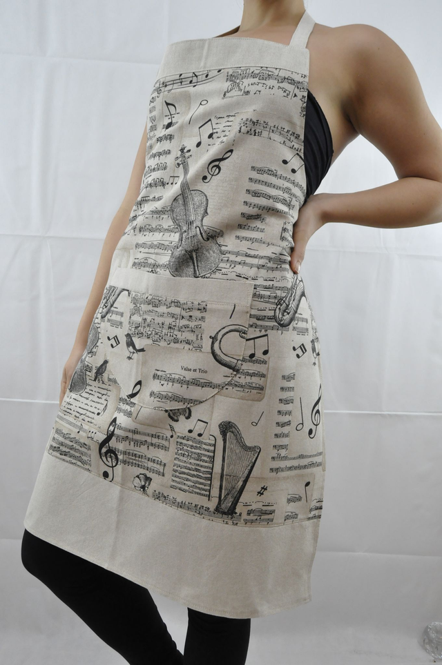 Musical Instruments and Notes Apron