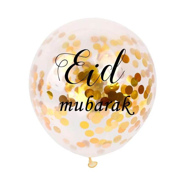 Eid Confetti Balloon Gold 12&quot; - 5 pack