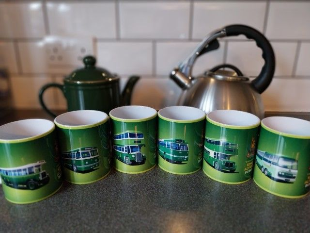 Set of six King Alfred Buses Mugs