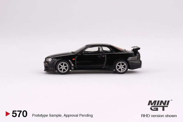 MGT00570 Mini GT 1/64 Nissan Skyline GT-R (R34) V-Spec Black Pearl (RHD)