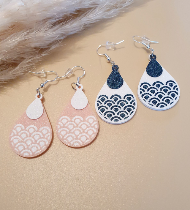Boucle d'oreilles Haiko - style japonnais