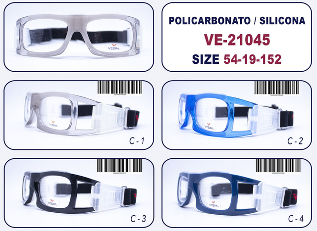 Armazón Deportivo Vespa VE-21045 – Policarbonato y Silicona | 54-19-152
