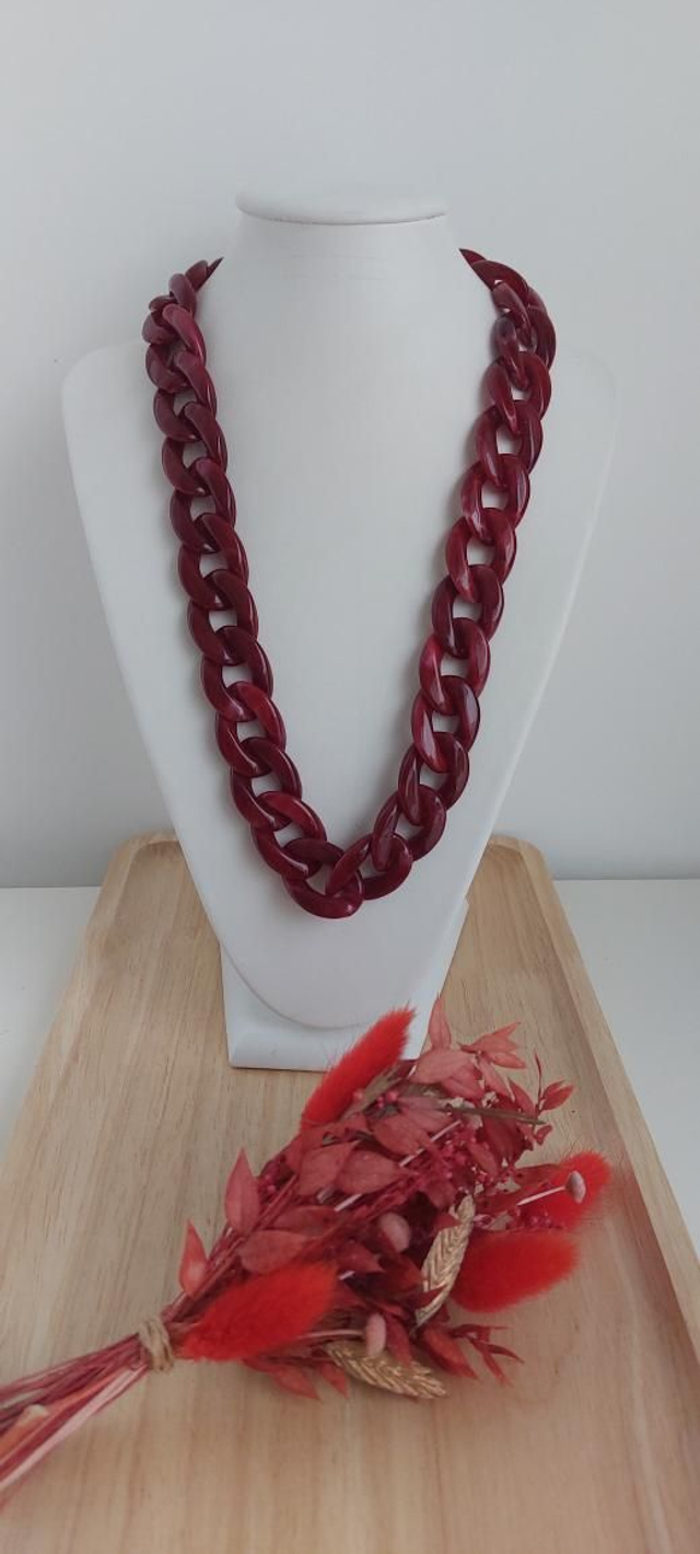Collier Gaspard rouge marbré 