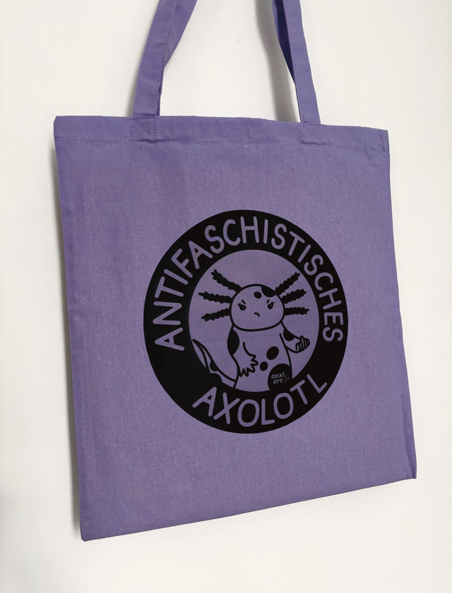 Antifa Axolotl Baumwolltasche