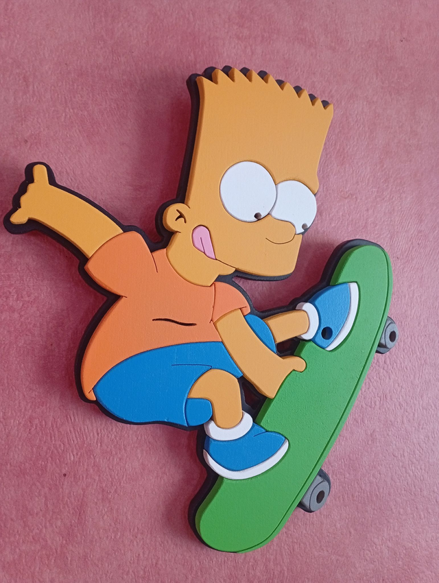 Bart Simpson fait du skate - 20x25 cms