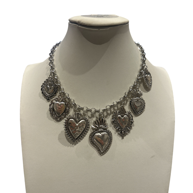 7 cuori silver - collana corta