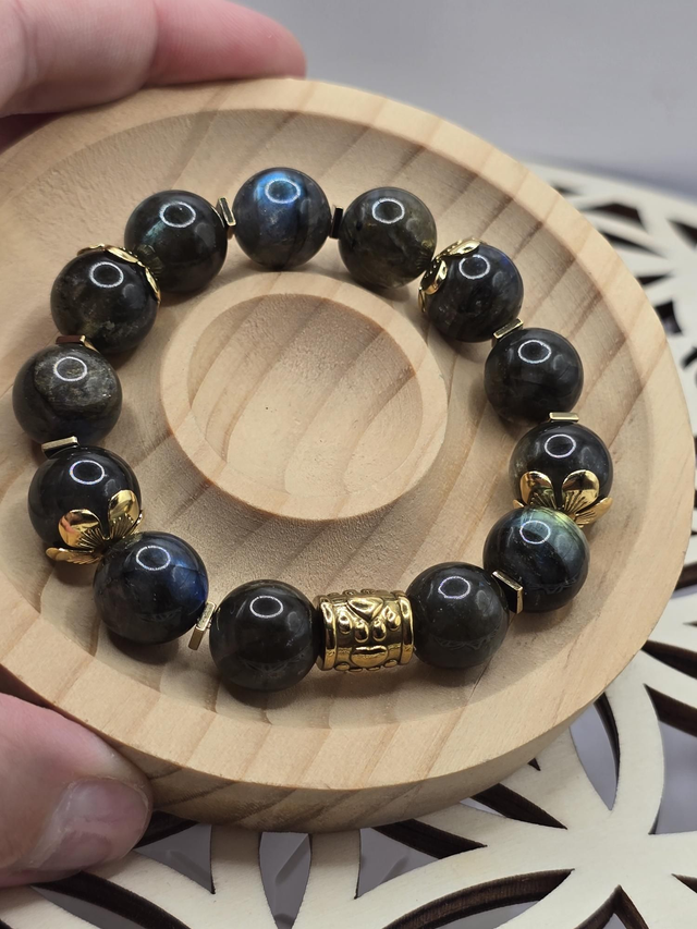 Bracelet Labradorite foncée XL 1,2 cm 