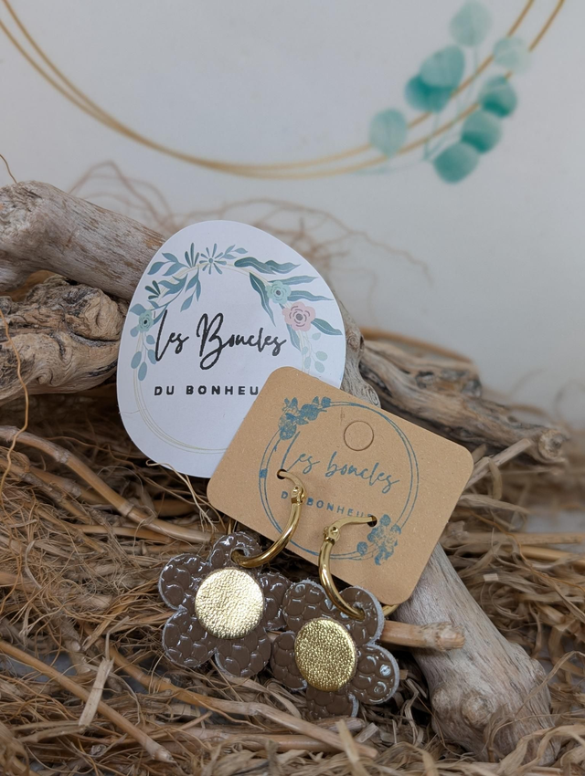 Créoles Marguerite marron 