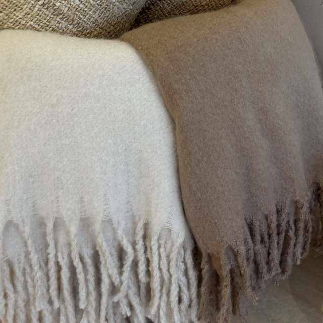 Faux Mohair Throw | Ivory