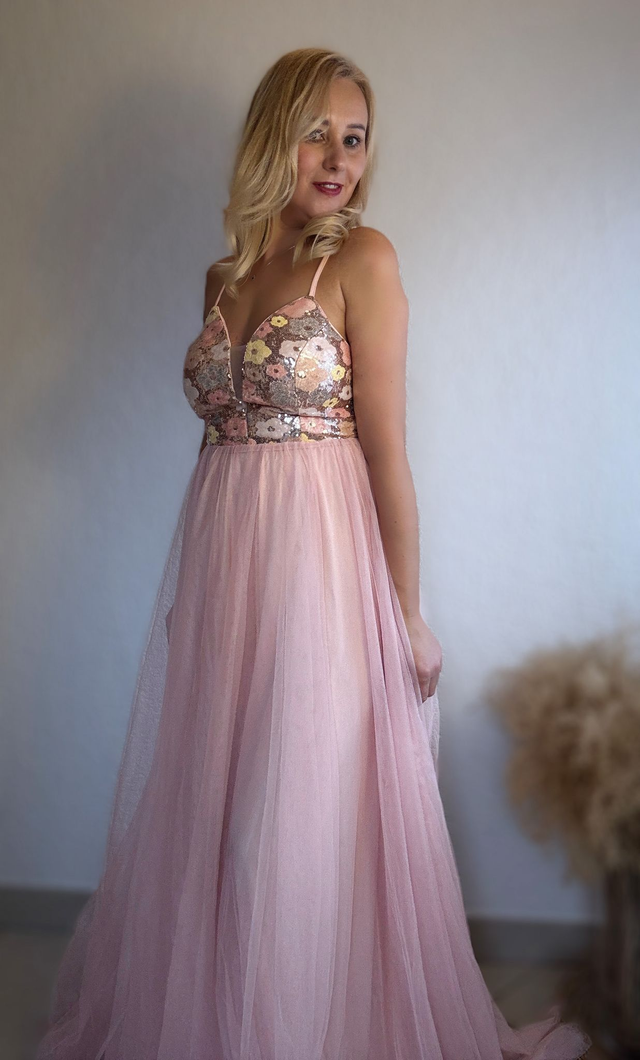 Abendkleid  Rosé 