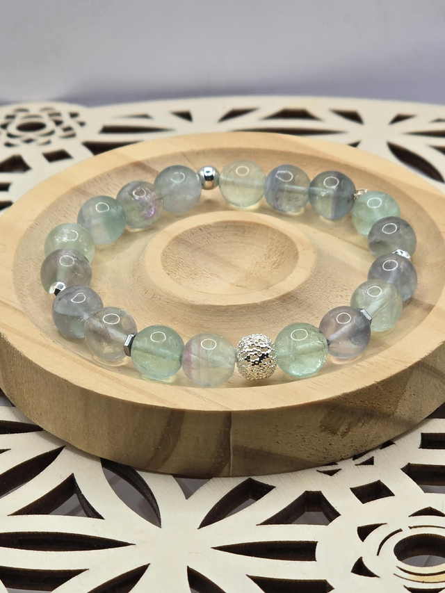 Bracelet Fluorite verte 1 cm 