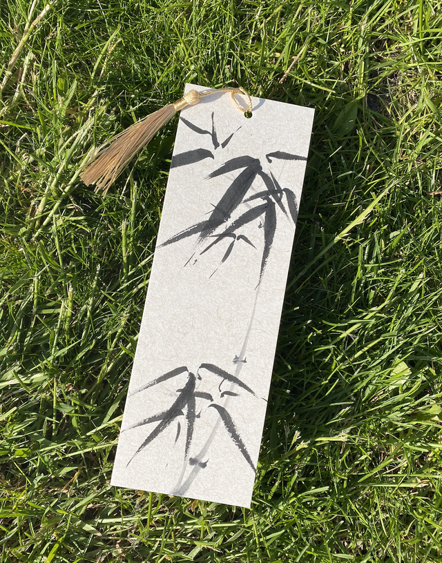 Hand painted original bamboo bookmark