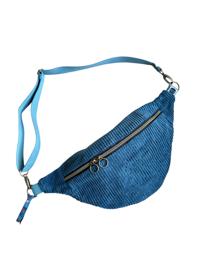 Sac Banane Uni velours côtelé PETROLE