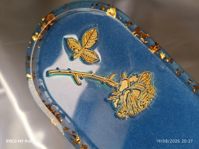 Vide poche ovale fleur