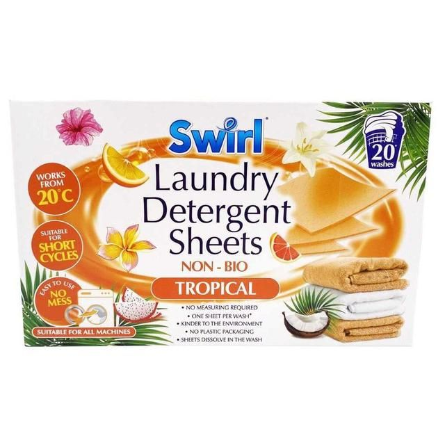 Swirl Laundry Detergent Sheets Non-Bio Tropical 20Pk - [ON5-SW1038]