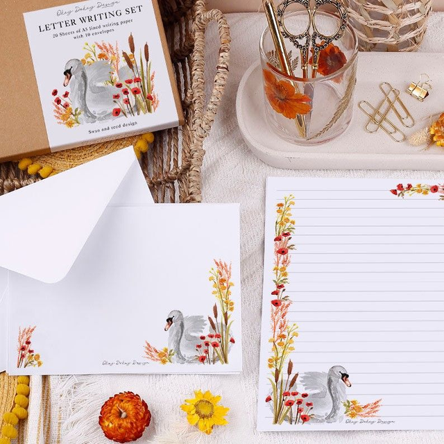 Stationery Set, A5 Swans