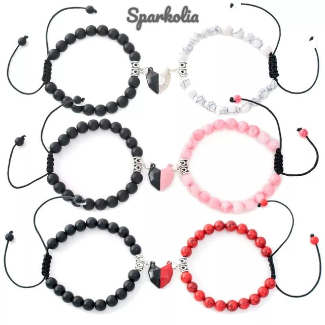 Duo Kralen Armbanden Hartje Magnetisch Koppel | Sparkolia