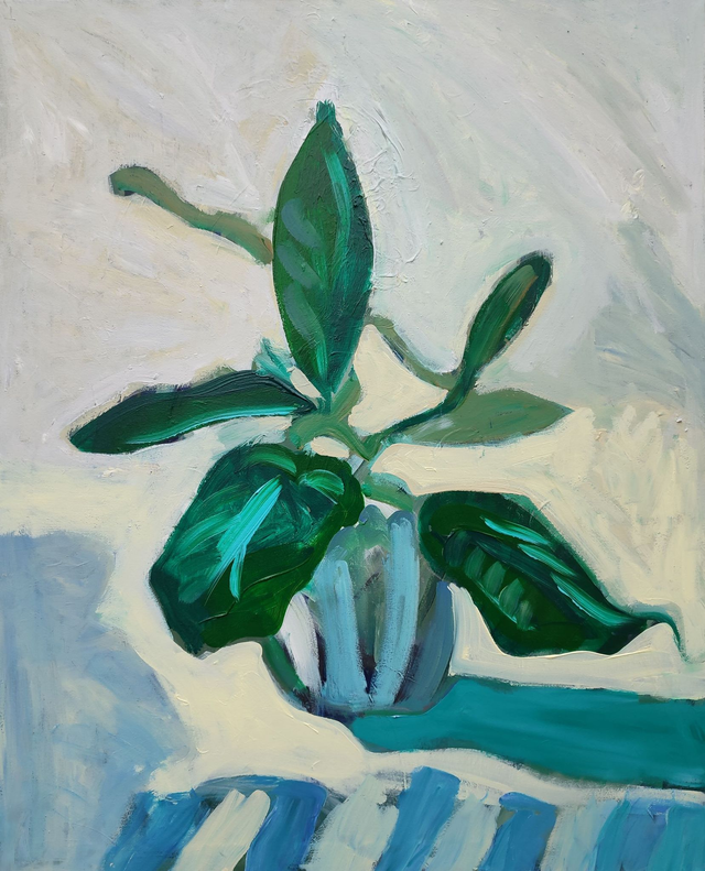 Kwiat w słońcu, 100x81 akryl płótno 2022