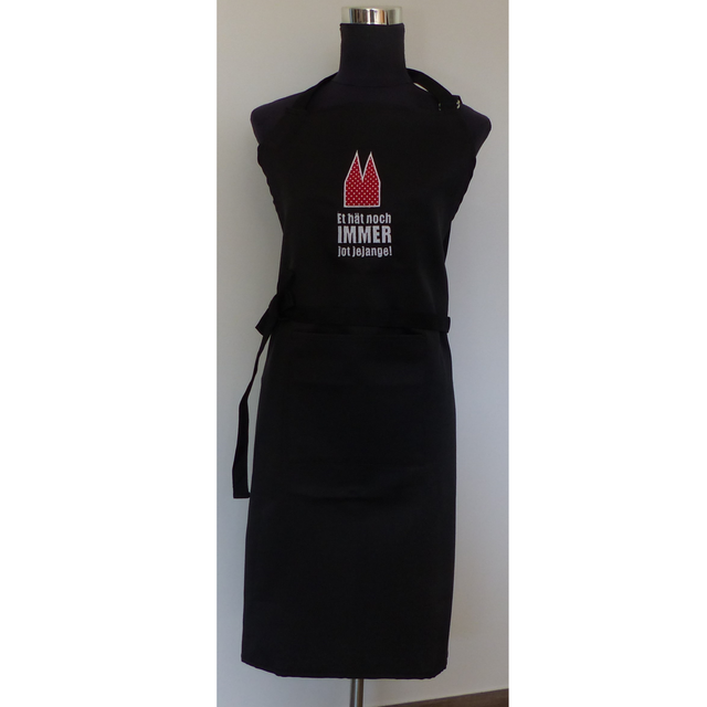 Schürze schwarz „Et hät noch immer jot jejange“