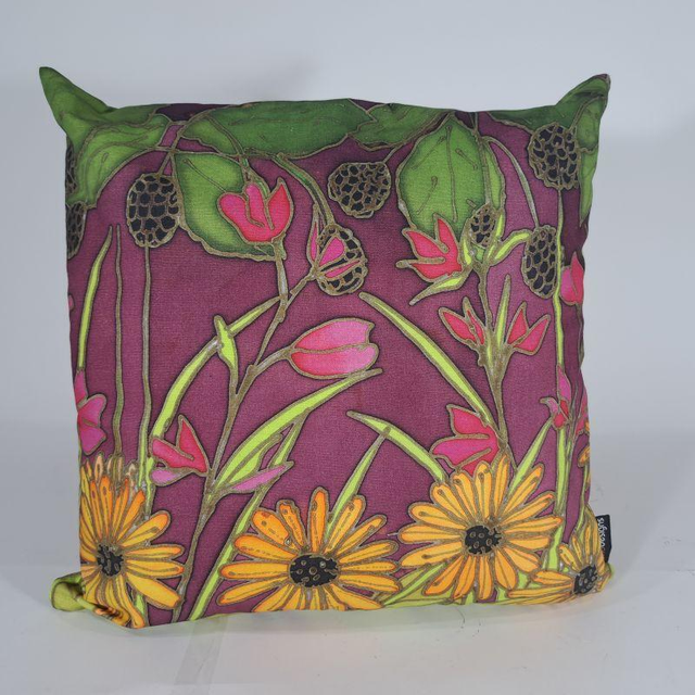 Autumn hedgerow cotton cushion 
