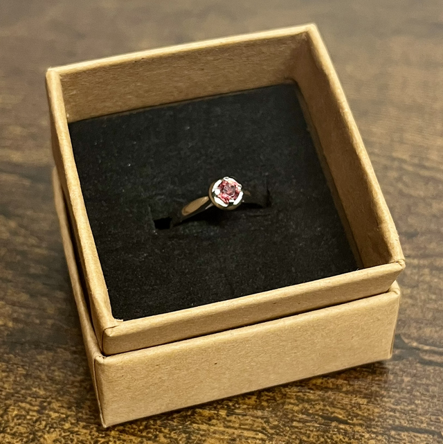 Bague en argent et Tourmaline Rose facettée