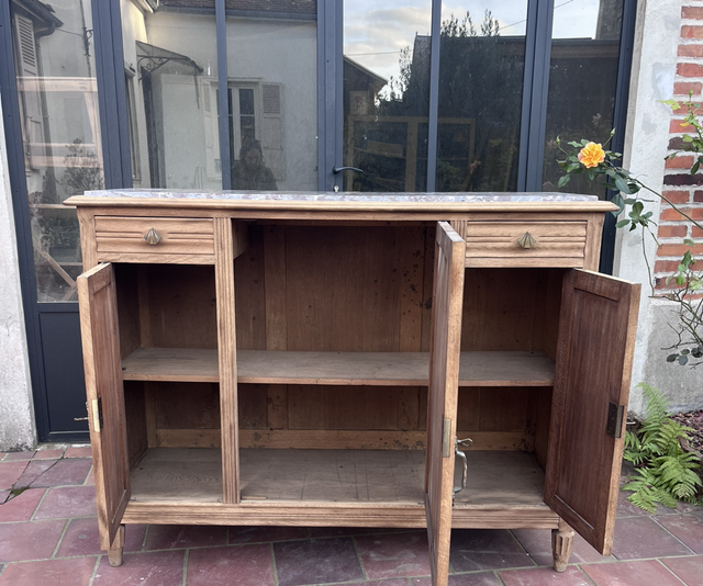 Grand buffet art déco en chêne massif